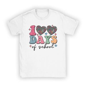 100 Days of School Retro Disco Hearts 100th Day of School T-Shirt