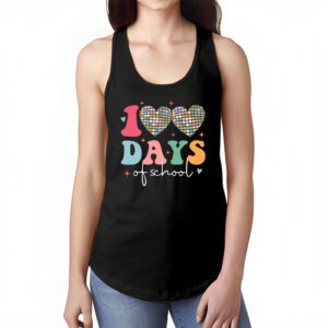 100 Days of School Retro Disco Hearts 100th Day of School Tank Top 1