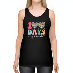 100 Days of School Retro Disco Hearts 100th Day of School Tank Top 2