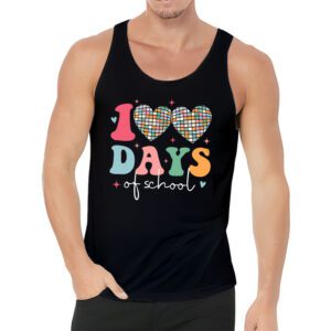 100 Days of School Retro Disco Hearts 100th Day of School Tank Top 3