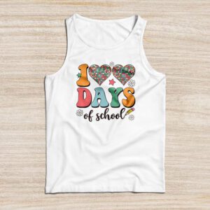 100 Days of School Retro Disco Hearts 100th Day of School Tank Top