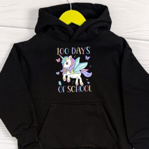 100 Days of School Unicorn Girls Teacher 100th Day of School Hoodie 1 1
