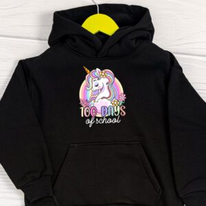100 Days of School Unicorn Girls Teacher 100th Day of School Hoodie 1