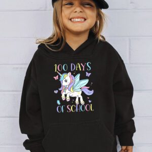 100 Days of School Unicorn Girls Teacher 100th Day of School Hoodie 2 1