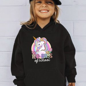 100 Days of School Unicorn Girls Teacher 100th Day of School Hoodie 2
