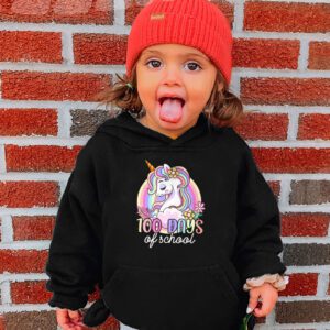100 Days of School Unicorn Girls Teacher 100th Day of School Hoodie 3