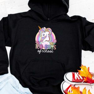 100 Days of School Unicorn Girls Teacher 100th Day of School Hoodie