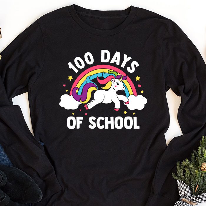 100-Days-of-School-Unicorn-Girls-Teacher-100th-Day-of-School-Longsleeve-Tee-1 100 Days of School Unicorn Girls Teacher 100th Day of School Longsleeve Tee 1 4