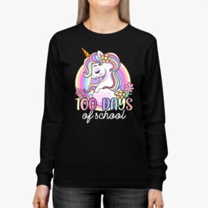 100 Days of School Unicorn Girls Teacher 100th Day of School Longsleeve Tee 3 100 Days of School Unicorn Girls Teacher 100th Day of School Longsleeve Tee 3