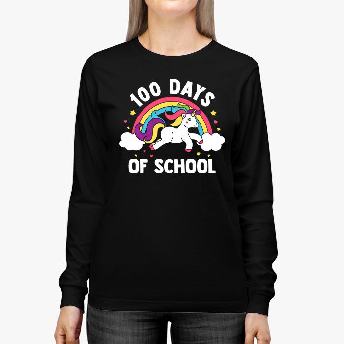 100-Days-of-School-Unicorn-Girls-Teacher-100th-Day-of-School-Longsleeve-Tee-3 100 Days of School Unicorn Girls Teacher 100th Day of School Longsleeve Tee 3 4