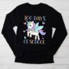 100 Days of School Unicorn Girls Teacher 100th Day of School Longsleeve Tee