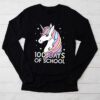 100 Days of School Unicorn Girls Teacher 100th Day of School Longsleeve Tee