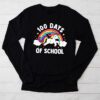 100 Days of School Unicorn Girls Teacher 100th Day of School Longsleeve Tee