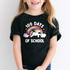 100 Days of School Unicorn Girls Teacher 100th Day of School T Shirt 1 9