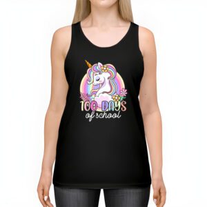 100 Days of School Unicorn Girls Teacher 100th Day of School T Shirt 2