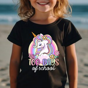100 Days of School Unicorn Girls Teacher 100th Day of School T-Shirt 2 100 Days of School Unicorn Girls Teacher 100th Day of School T Shirt 2 5