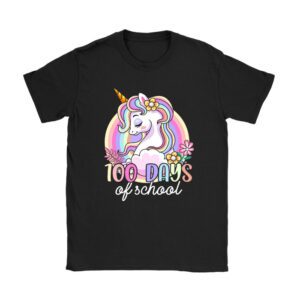 100 Days of School Unicorn Girls Teacher 100th Day of School T-Shirt