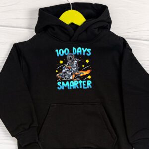100th Day Of School 100 Days Smarter Books Space Lover Gift Hoodie 1 4