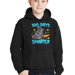 100th Day Of School 100 Days Smarter Books Space Lover Gift Hoodie 2 4