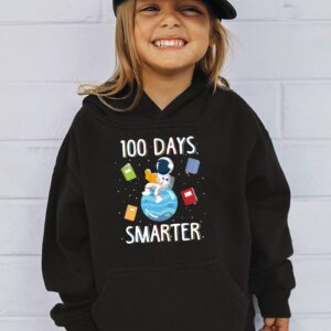 100th Day Of School 100 Days Smarter Books Space Lover Gift Hoodie 3 1