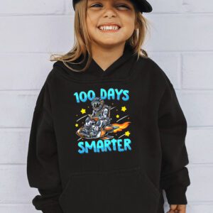 100th Day Of School 100 Days Smarter Books Space Lover Gift Hoodie 3 4