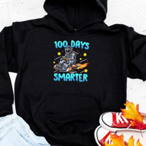 100th Day Of School 100 Days Smarter Books Space Lover Gift Hoodie