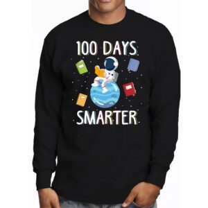 100th Day Of School 100 Days Smarter Books Space Lover Gift Longsleeve Tee 3 1