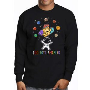 100th Day Of School 100 Days Smarter Books Space Lover Gift Longsleeve Tee 3 2