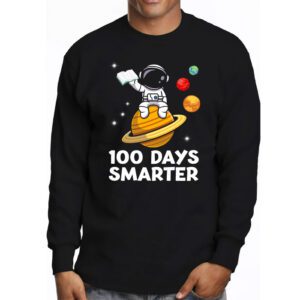 100th Day Of School 100 Days Smarter Books Space Lover Gift Longsleeve Tee 3