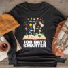 100th Day Of School 100 Days Smarter Books Space Lover Gift Longsleeve Tee