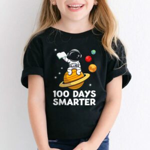 100th Day Of School 100 Days Smarter Books Space Lover Gift T Shirt 1