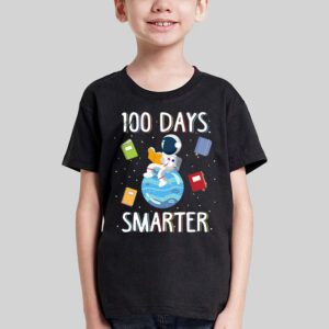 100th Day Of School 100 Days Smarter Books Space Lover Gift T Shirt 2 1