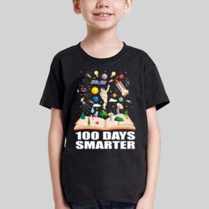 100th Day Of School 100 Days Smarter Books Space Lover Gift T Shirt 2 3