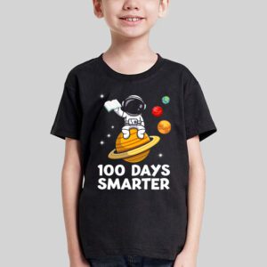 100th Day Of School 100 Days Smarter Books Space Lover Gift T Shirt 2