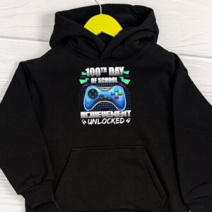 100th Day Of School Achievement Unlocked Video Game Kids Hoodie 1