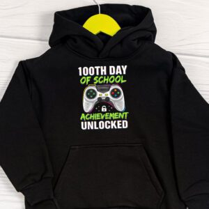 100th Day Of School Achievement Unlocked Video Game Kids Hoodie 1 4