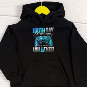100th Day Of School Achievement Unlocked Video Game Kids Hoodie 1 6