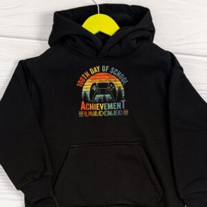 100th Day Of School Achievement Unlocked Video Game Kids Hoodie 1 7