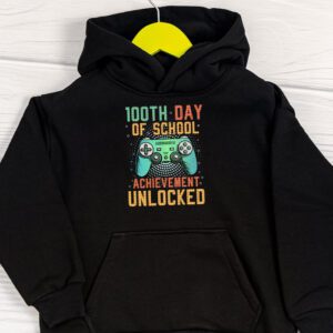 100th Day Of School Achievement Unlocked Video Game Kids Hoodie 1 9