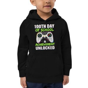100th Day Of School Achievement Unlocked Video Game Kids Hoodie 2 4