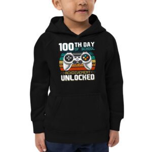 100th Day Of School Achievement Unlocked Video Game Kids Hoodie 2 8