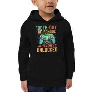 100th Day Of School Achievement Unlocked Video Game Kids Hoodie 2 9