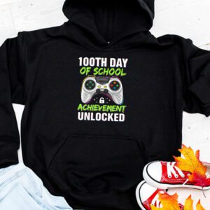 100th Day Of School Achievement Unlocked Video Game Kids Hoodie