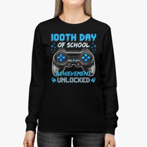 100th Day Of School Achievement Unlocked Video Game Kids Longsleeve Tee 2 2