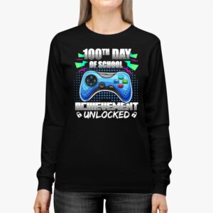 100th Day Of School Achievement Unlocked Video Game Kids Longsleeve Tee 2