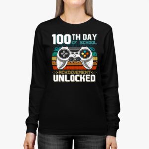 100th Day Of School Achievement Unlocked Video Game Kids Longsleeve Tee 2 8