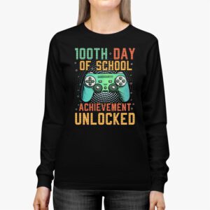 100th Day Of School Achievement Unlocked Video Game Kids Longsleeve Tee 2 9