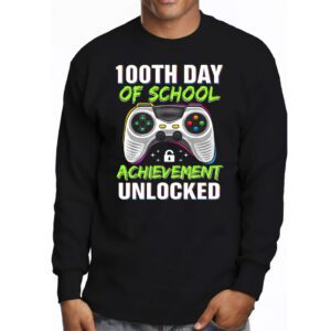 100th Day Of School Achievement Unlocked Video Game Kids Longsleeve Tee 3 4