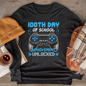 100th Day Of School Achievement Unlocked Video Game Kids Longsleeve Tee