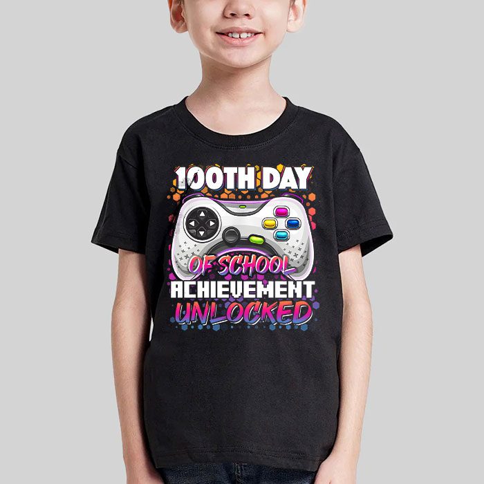 100th-Day-Of-School-Achievement-Unlocked-Video-Game-Kids-T-Shirt-1 100th Day Of School Achievement Unlocked Video Game Kids T Shirt 1 5